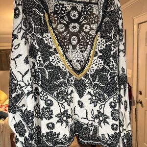 Free people hooded v neck sweater